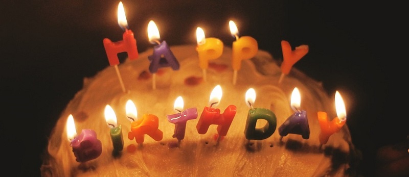 Photo of a birthday cake with candles on it