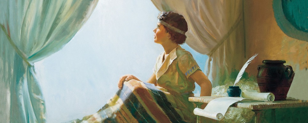 God Appears in a Night Vision to the Boy Prophet Samuel, by Harry Anderson Painting of the boy Samuel rising from his bed upon hearing a voice call his name
